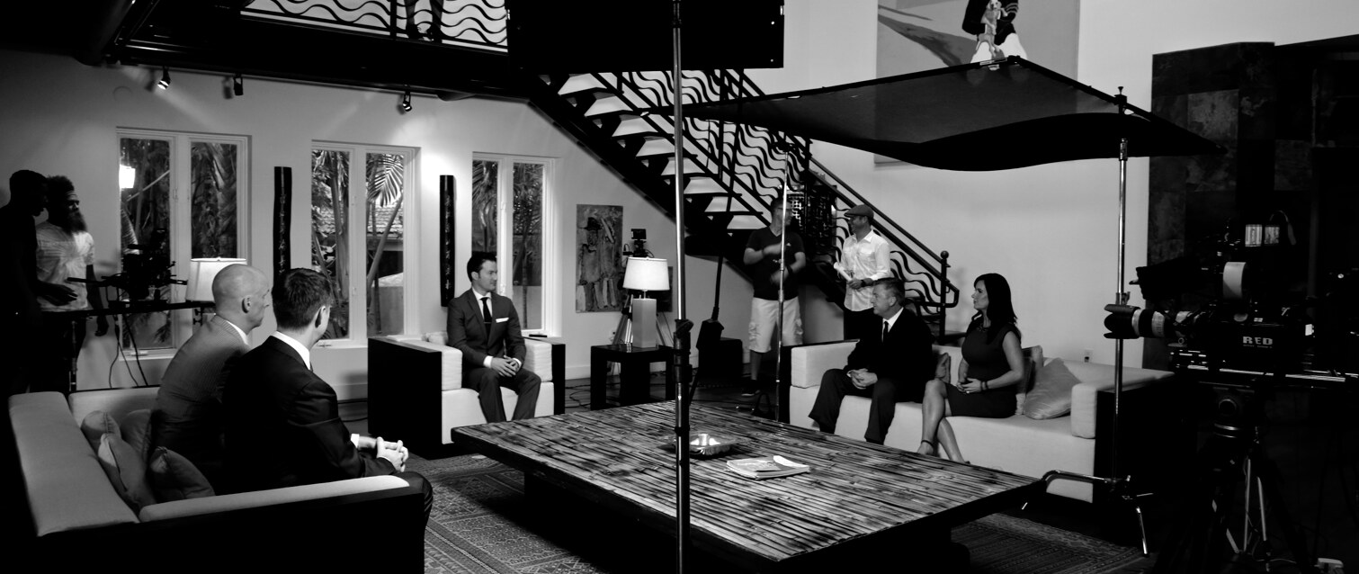 Behind the scenes on an AMP production set inside a Miami mansion